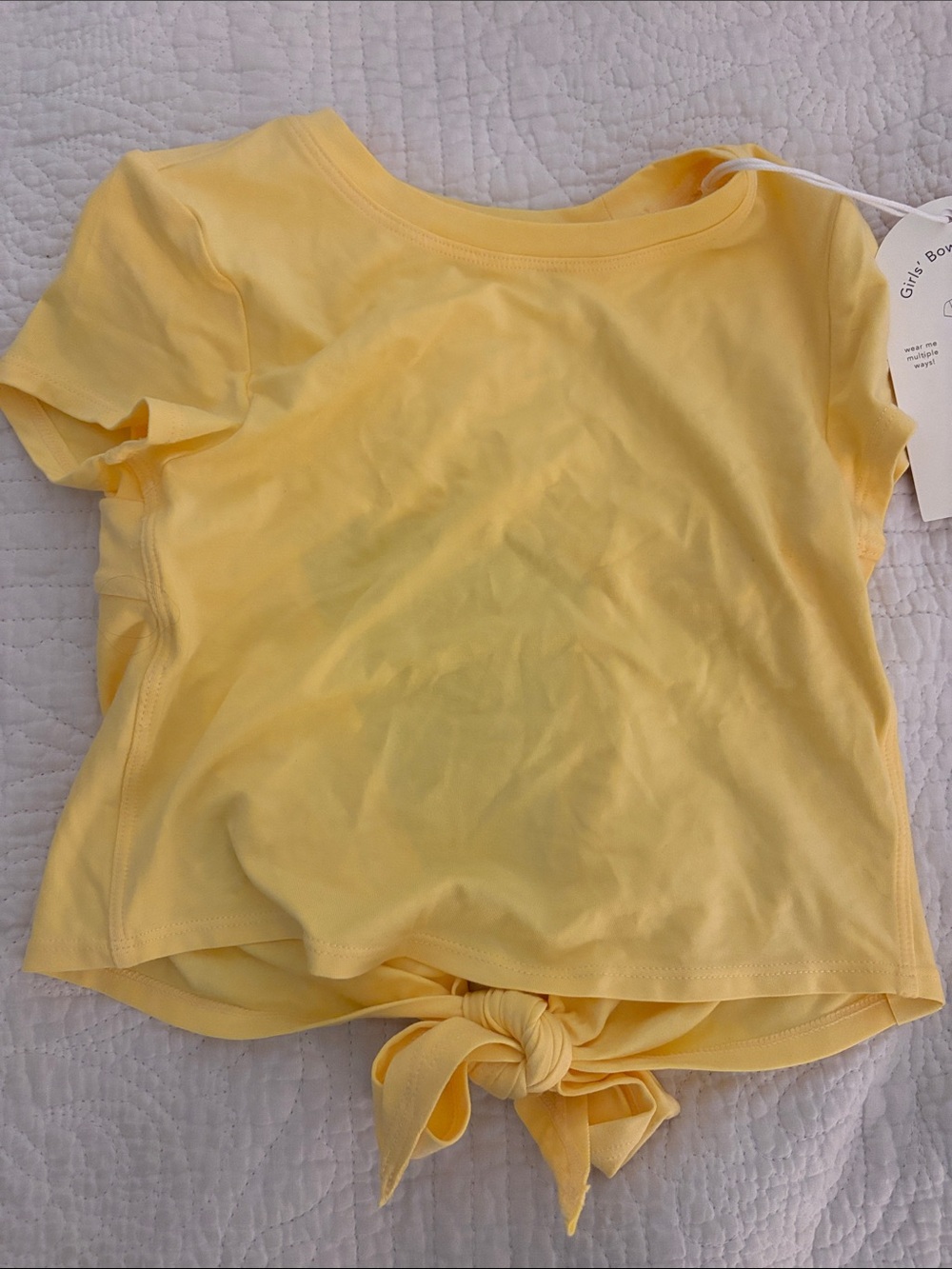 Yellow Girls'Bow Back Tee NWT Small 6-7